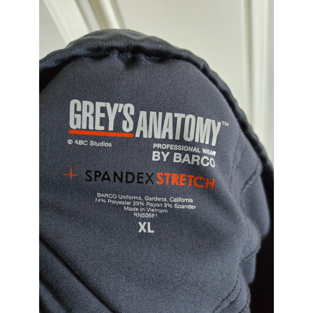 Greys Anatomy by Barco Women XL Spandex Stretch Scrub Pants Charcoal Grey Pocket - Picture 7 of 9